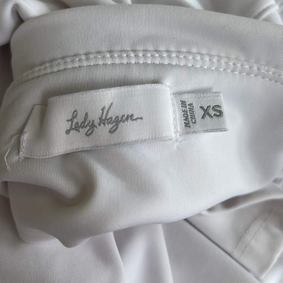 Lady Hagen Pleated White Golf Skort W/Shorts Size XS Hip Pockets Stretch - Picture 4 of 5